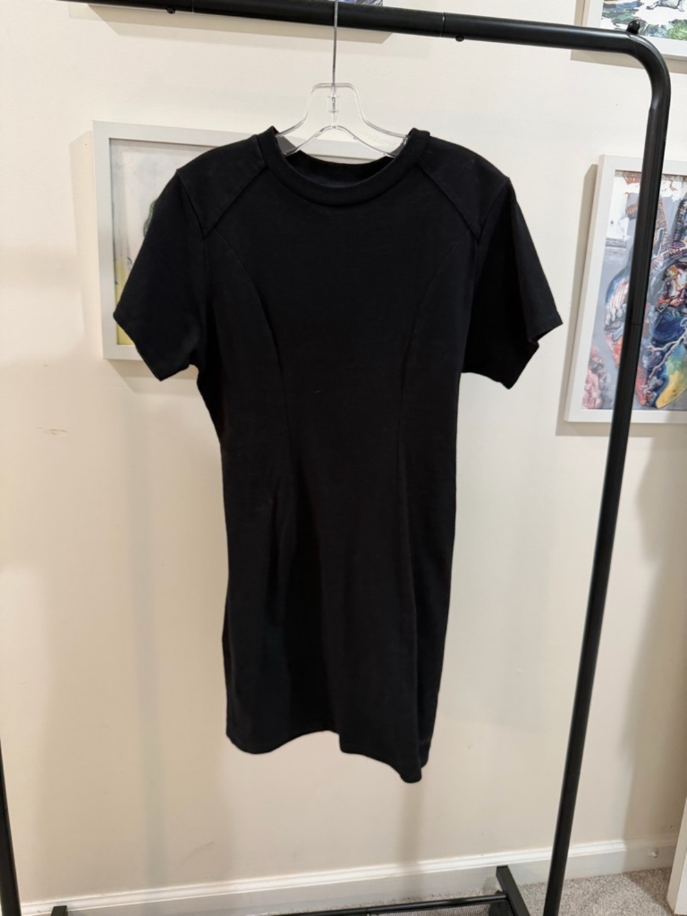 The Kooples Black Short-Sleeve T-Shirt Mini Dress